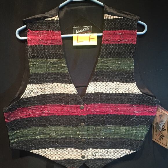 Katch Me Retro BoHo Biker NWT Vintage Cowboy Western Suede Leather Vest L F - Picture 3 of 8